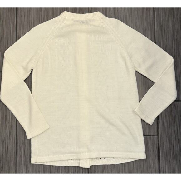 Vintage Ivory Knit Cardigan Full Covered Buttons Size Small Grandmacore - Picture 4 of 4